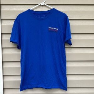 The North Face mens blue short sleeve tee shirt